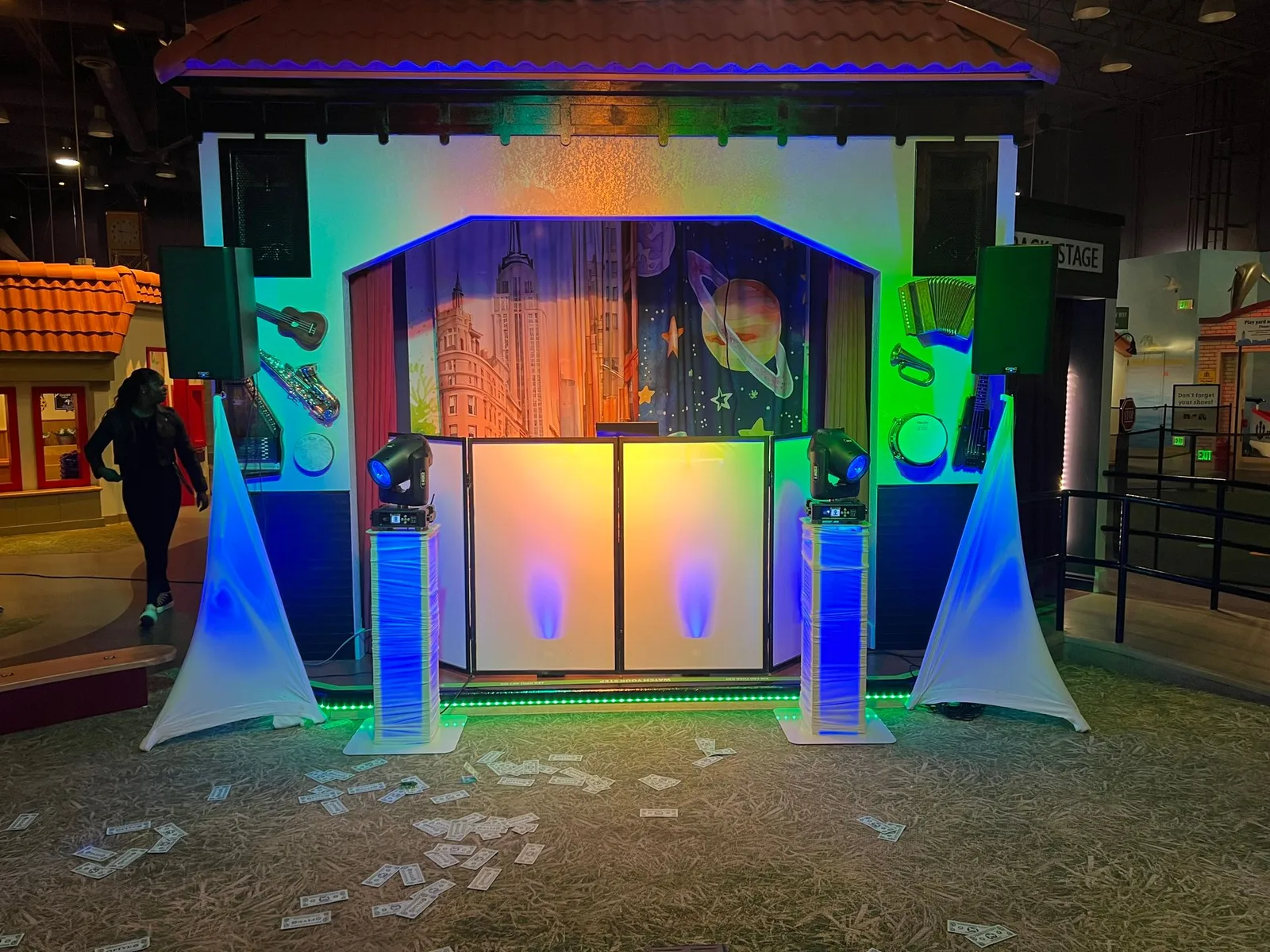 EPiK Productions LED DJ booth with speakers and lighting at a Central Coast event