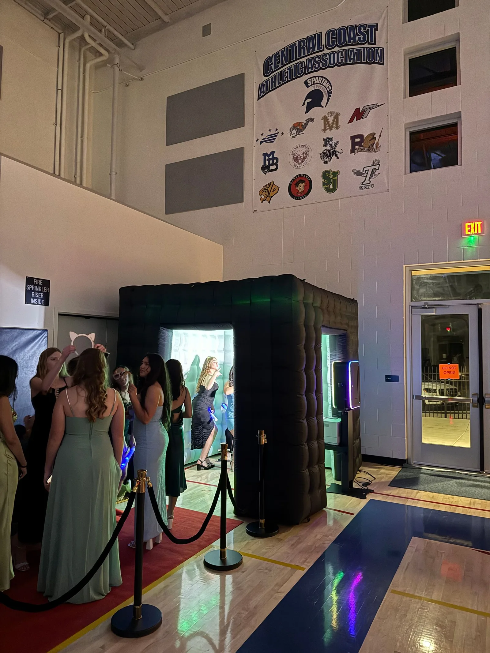 VIP enclosed photo booth at a school prom