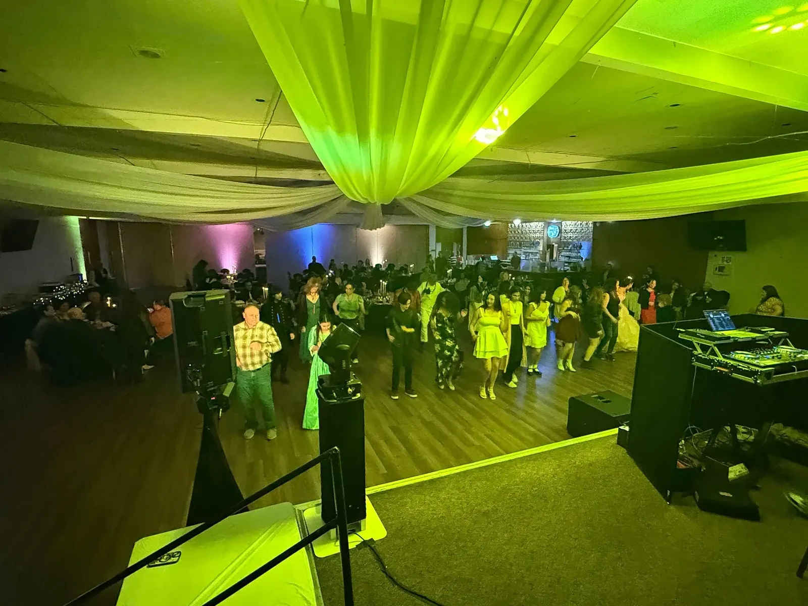 Wedding reception dance floor lighting by EPiK Productions